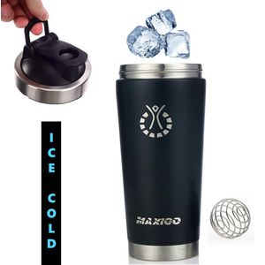 MAXIGO Stainless Steel shaker Bottle, Insulated water bottle, Protein Shaker Cup| Cold 24H, Hot 12H| Eco BPA Free| Convenient Loop Top| Beautiful Unis