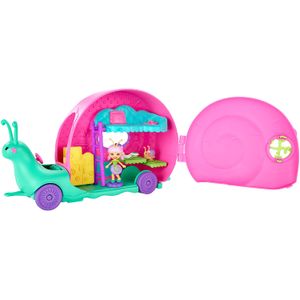 Enchantimals Saxon - Muñeca de caracol para vehículos de camping