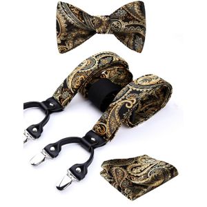 Hisdern Paisley Floral 6 Clips Tirantes Y Pajarita Y Bols...