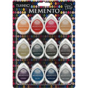 Tsukineko Memento gotas de rocío no destiñe 12-Piece Dye inkpads Surtido, nieve conos