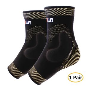 NeoAlly - Tobillera de cobre con soporte de silicona para brazo de compresión y soporte de pie para boxeo, fascitis plantar, tendón, talón, esguinces,