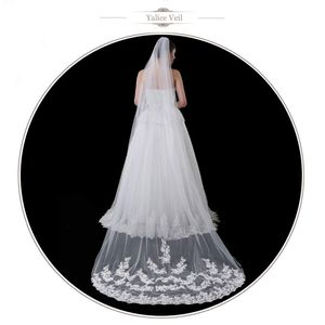 Yalice - Vela de boda para mujer, borde de flores, longitud de 1 estante, para novia, accesorios de encaje