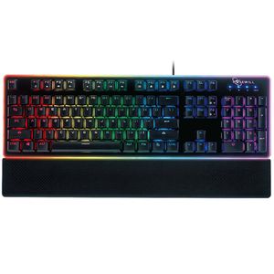 ROSEWILL Teclado para juegos, RGB LED retroiluminado con membrana con cable, teclado mecánico de tacto