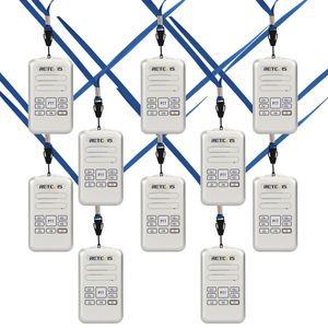 Retevis RT20 radios de dos vías tamaño mini vox FM recargable seguridad radios de 2 Vías walkie talkies (plata, paquete de 10)
