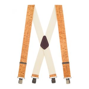 SuspenderStore Men's Maple Woodgrain Tradesman Clip-End Novelty Suspenders