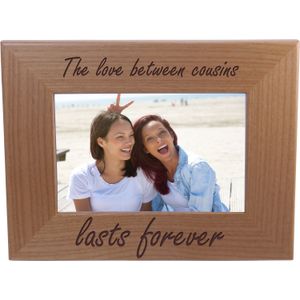 Primos El amor entre Lasts Forever – 4 x 6 inch Madera Marco – regalo Ideal para cumpleaños, Navidad, o para un Primo