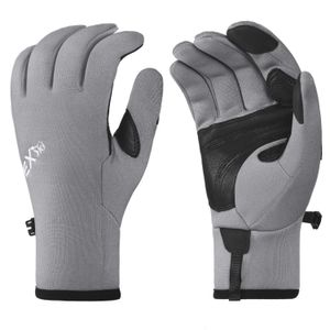 EXSKI - Guantes de correr para hombre con pantalla táctil, piel de cabra, forro polar ligero, para senderismo, equitación, camping, escalada, suave y