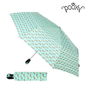 POOKY - Paraguas plegable automático, a prueba de viento, pequeño, con botón de apertura y cierre automático, para viaje, compacto