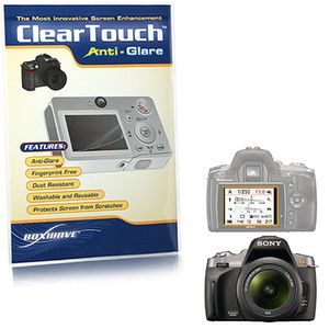 Sony Alpha DSLR-A330, protector de visualización, BoxWave [ClearTouch Antiglare] antihuellas, a prueba de arañazos película escudo protector para Sony