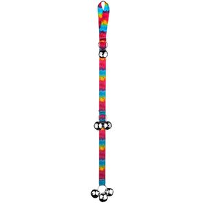 Amarillo diseño de perro perro de Tie-Dye Ding campanas Potty Training system-26 pulgadas de largo y 1 inch Amplia con 6 campanas