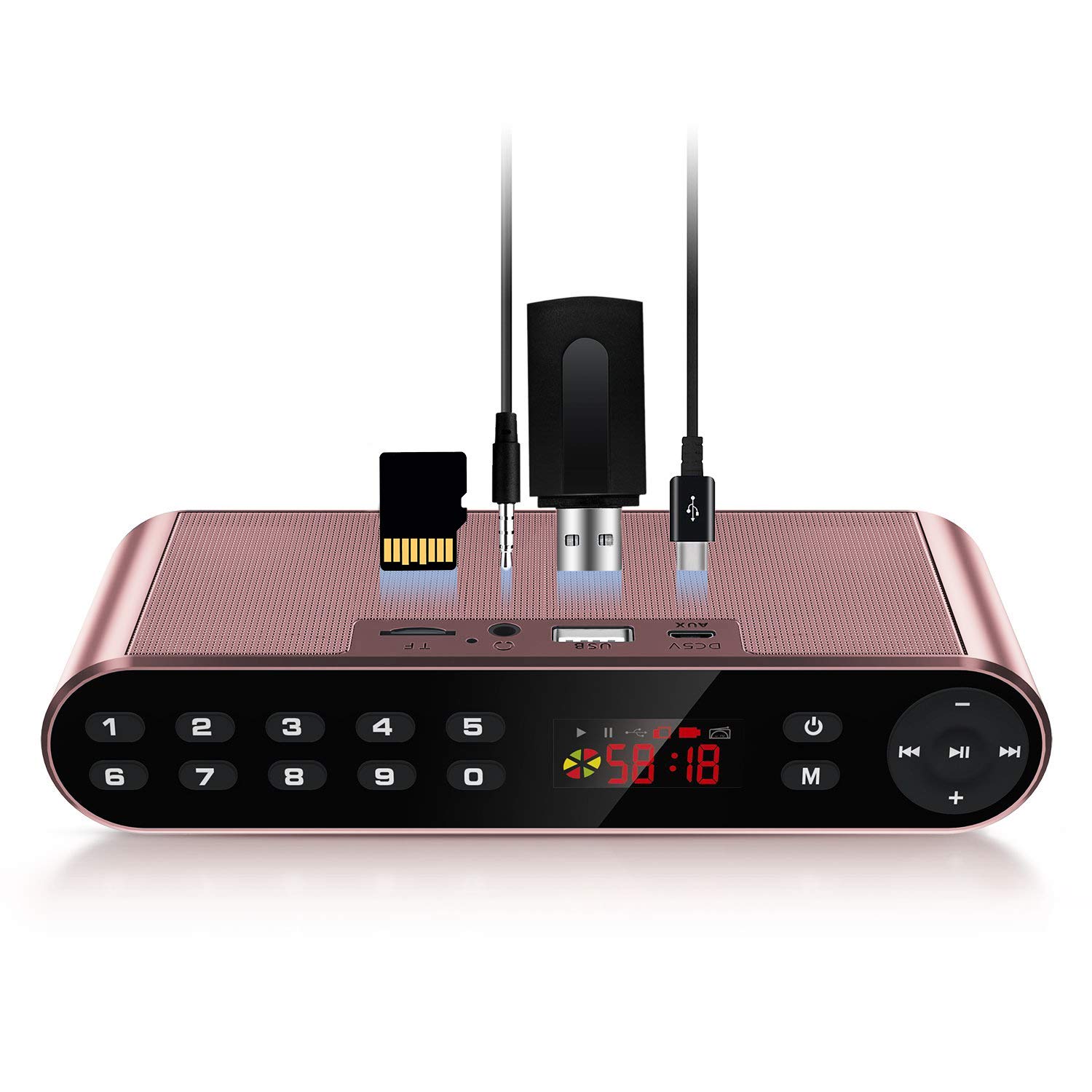 Antimi Altavoces Bluetooth con radio FM, reproductor MP3, altavoz