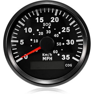 Eling GPS Velocímetro Speedo Gauge 0 – 35 MPH para Yate Barco Buque 3 – 3/8" (85 mm) 9 – 32 V