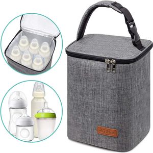 Bolsa de leche materna aislada para biberón de bebé, bolsa reutilizable para hasta 6 botellas, 4 botellas grandes de 9 onzas, bolsa de almuerzo para c