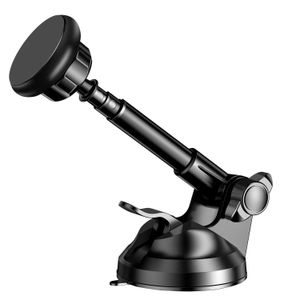 Soporte magnético universal para coche para salpicadero y parabrisas, rotación de 360°, con 6 imanes fuertes y brazo telescópico de metal, compatible