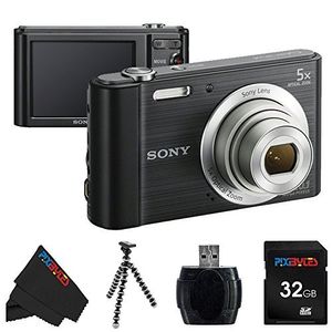 Sony W800/B accesorio cámara digital de 20.1 Mp (Negro) + 32 GB pixi-basic Bundle