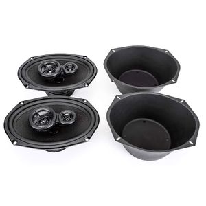 Skar Audio SK69 - Altavoces coaxiales de 3 vías (6 x 9 pulgadas, 350 W, 1 par) con un par de altavoces universales de 5.9 x 9.1 in