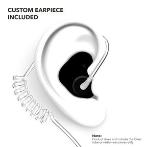 Decibullz – Adaptadores de radio de seguridad, moldeado personalizado thermo-fit auriculares diseñado para tubo acústico transparente radios