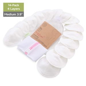 Almohadillas de lactancia de bambú orgánico – 14 almohadillas lavables + bolsa de lavado – pezón para maternidad – pezones reutilizables para lactanci
