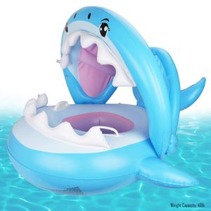 Ayeboovi - Flotador para piscina, inflable, con toldo para bebé, para niños de 9 a 36 meses