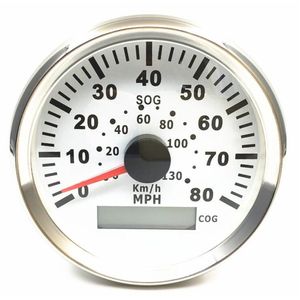 ELING GPS Speedometer 0-80MPH 0.0-80.8 mi/h Speed Gauge para barco yate barcos con retroiluminación 3-3/8'' (3.346 in) 12V/24V (LED muestra el curso n