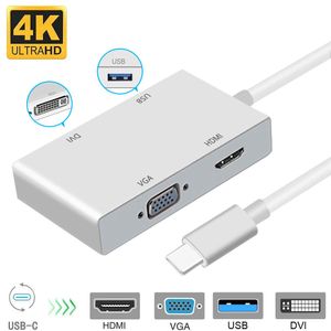 USB C to HDMI 4K Adapter, Weton USB 3.1 Type C to HDMI VGA DVI USB 3.0 Multi Monitors Hub Adapter Cable (Thunderbolt 3 Compatible) Compatible with Mac
