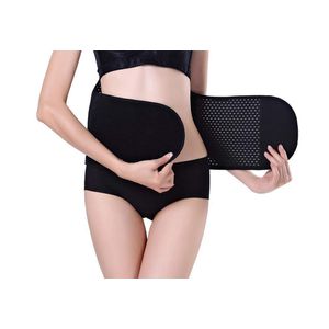 1 carpeta de malla negra estilo abdominal para el vientre postnatal, cintura delgada para adelgazar, soporte de espalda, cinturón de embarazo, sección