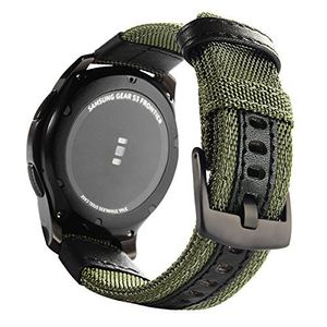 Maxjoy. Correa comercial de repuesto para Gear S3 Frontier / Classic, repuesto suave de piel y de metal de acero inoxidable sólido para Samsung Gear S