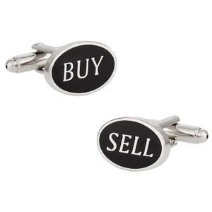 Comprar Vender Financiero Finanzas Stock Broker Gemelos de plata por Cuff-Daddy