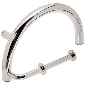 CSI bathware bar-ch13 125-po-tp la mitad circle – Grab Bar con portarrollos para papel higiénico, color plateado
