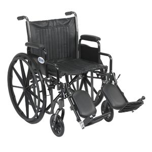Silla de ruedas Silver Sport de Drive Medical con varios brazos de apoyo y opciones de armado frontal, color negro, SSP220DDA-ELR, brazos removibles/d