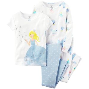 Del Carter Little Girls '4-Piece Snug Fit algodón pijamas