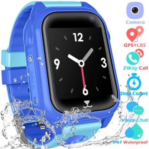 Reloj inteligente para niños y niñas con GPS, reloj de seguimiento de fitness, para niños con teléfono de juego, alarma de voz y chat, cámara con lint