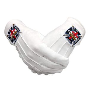 Masonic Knights Templars - Guantes de algodón, color blanco