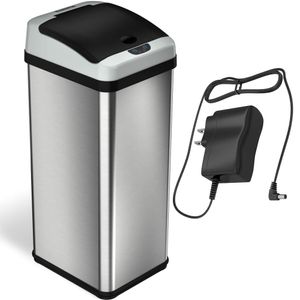 iTouchless 13 galones de acero inoxidable automático con sistema de control de olor, gran apertura de la tapa sensor de apertura sin tocar cocina cubo