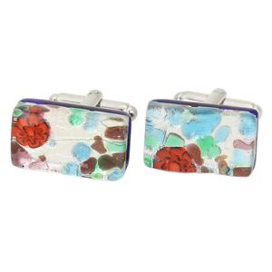 glassofvenice veneciano de vidrio de Murano clásico rectangular Gemelos – Plata Meadow