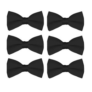 Pajarita de boda para niños, paquete de 6 unidades, coros preatados, lazos sólidos para esmoquin