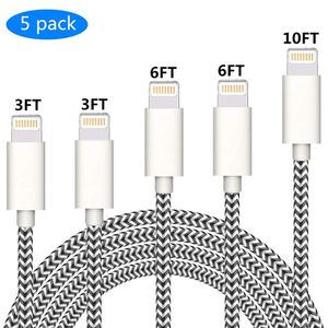 Sharllen MFi - Cable de carga para iPhone (nailon trenzado, cable de carga y sincronización, compatible con iPhone XS/Max/XR/X/8/8Plus/7/7P/6S/iPad/iO