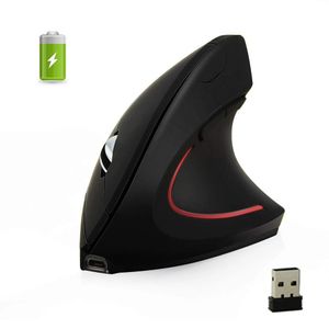 Ratón vertical inalámbrico, batería de 2,4 G ergonómico Relax Mice con 3 niveles de DPI ajustables y 6 botones para ordenador portátil, ordenador port