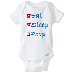 Eat Sleep Poop Baby lista de verificación Funny Onesie blakenreag Baby Boy Girl Ropa