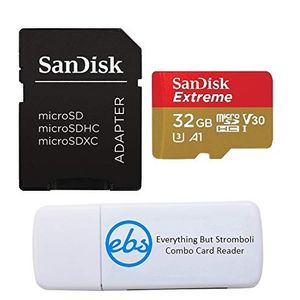 SanDisk - Tarjeta de memoria Micro Extreme SDHC de 32 GB y adaptador SD para Samsung Galaxy S10, S10 +, S10e Phone Class 10 A1 (SDSQXAF-032G-GN6MA) Pl