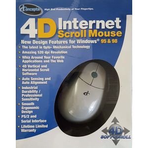 iConcepts 4d Internet Scroll mouse, para Windows 95 y Windows 98