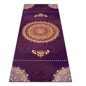 Toalla de yoga Heathyoga, diseño exclusivo de bolsillos en las esquinas + botella de spray gratis, toalla de esterilla de yoga 100% microfibra para yo