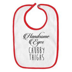 Handsome Ojos Chunk muslos Funny parodia Infant bebé babero, talla única , Cherry Red