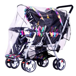 Universal Stroller Raincover Twins Strollers  Double & Tandem Pushchairs rain Cover for Pram Buggy Rainproof Dustproof Windproof Rain Cover with Canop