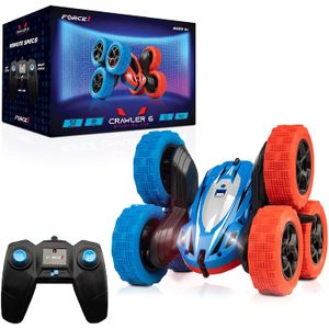 Force1 Crawler 6 coche de control remoto para niños – 6 ruedas RC coche, doble cara durable LED RC Stunt Car 360 vueltas, todo terreno RC Crawler, 2.4
