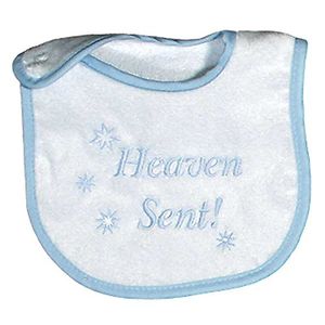Heaven Sent bordado babero de gotas, color azul