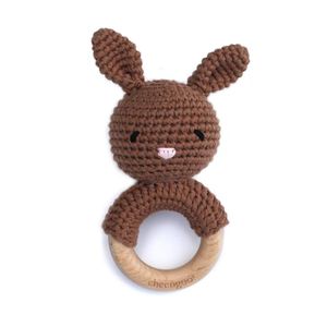 Cheengoo - Juguete para bebé natural, diseño de conejo marrón