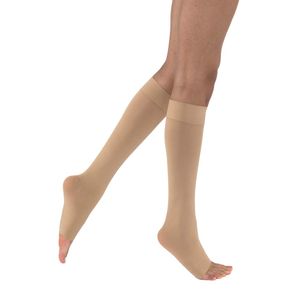 Jobst opaco de compresión 15 – 20 mmHg Open Toe, pequeño, clásico negro de caña alta, 1153-NATURAL-15-20MM-0002, M, Natural, 1, 1