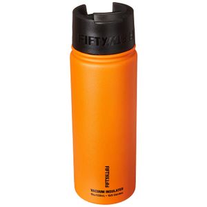 Fifty/Fifty - Botella de agua para café con aislamiento al vacío de doble pared, acero inoxidable, tapa abatible con boca ancha
