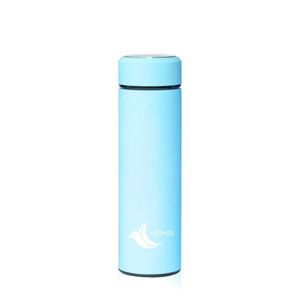 Life H20 - Botella de agua para agua, té verde, café, acero inoxidable, color azul, perfecta botella de viaje, colador extraíble, hojas sueltas de té,